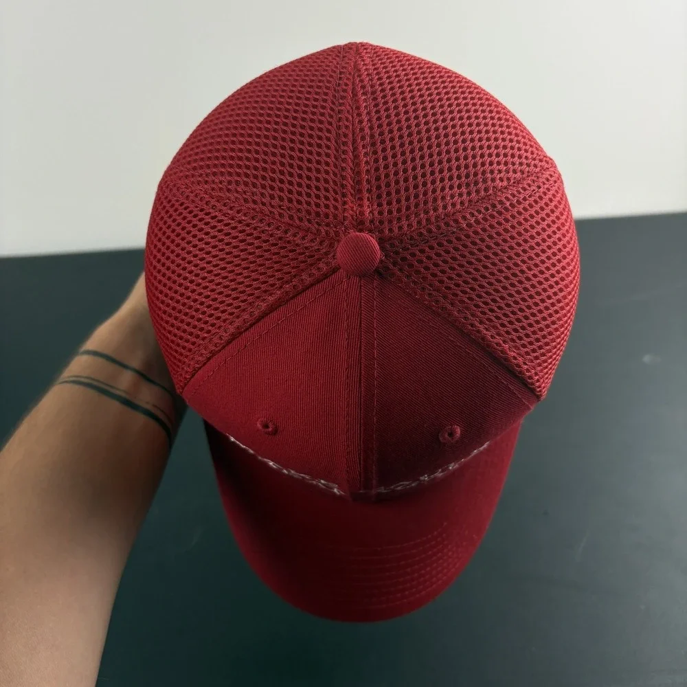 New Era 39THIRTY Make Caulk Great Again Hat Red Mesh Parody Cap Stretch Fit M/L